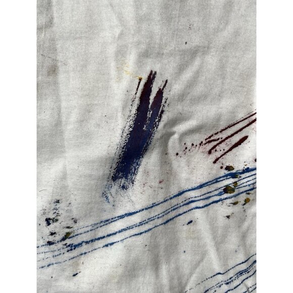 1990 Wyland Studios Kissing Dolphins Men's T-Shirt Hand Signed Painted Large VTG - Picture 10 of 12